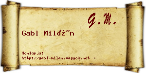 Gabl Milán névjegykártya